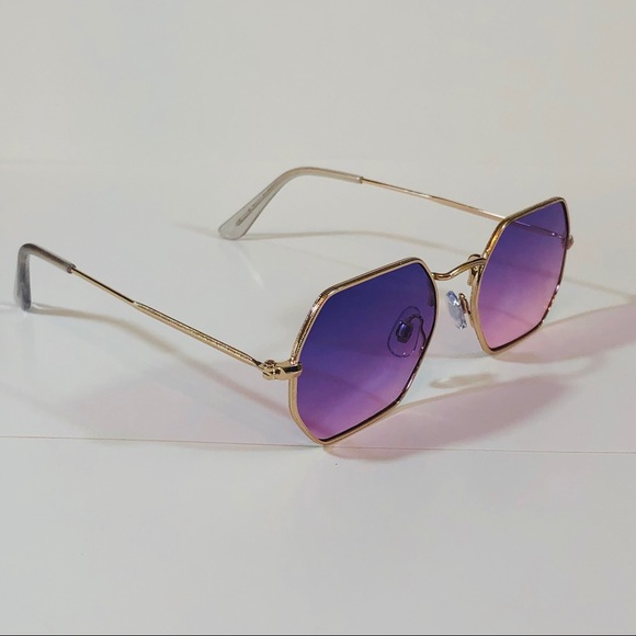 Purple/Pink Hexagon Sunglasses - Picture 2 of 4